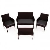 KOMPLET MEBLI OGRODOWYCH TECHNORATTAN 4-OSOBOWY STAL SZKŁO