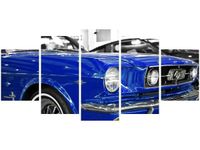 70CM 150CM OBRAZ 5 ELEM NIEBIESKI MUSTANG ŚCIENNY