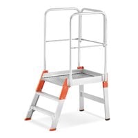 Drabina aluminiowa magazynowa mostek podest magazynowy 3 stopnie 2,66m TUV