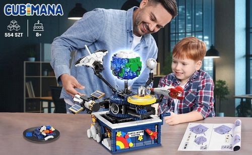 KLOCKI UKŁAD ZIEMIA PLANETA RUCHOMY KOSMOS RAKIETY SAMOLOT LED 554szt 6w1 na Arena.pl