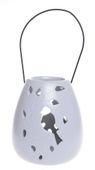 Lampion ceramiczny szary