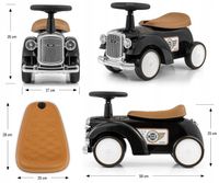 Milly Mally Pojazd Royce Black Czarny Pchacz Retro Samochód Klasyczne Autko