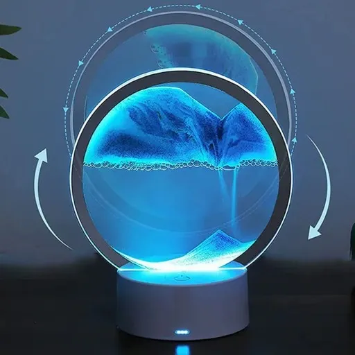 SZKŁO 3D MALOWANIE PIASKIEM KLEPSYDRA OBRÓT O 360° ŚCIEMNIANIE DOTYKOWE zdjęcie 4