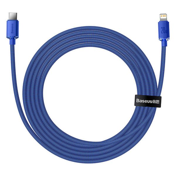 kabel usb-c do lightning baseus crystal shine, 20w, pd, 2m (niebieski) zdjęcie 4