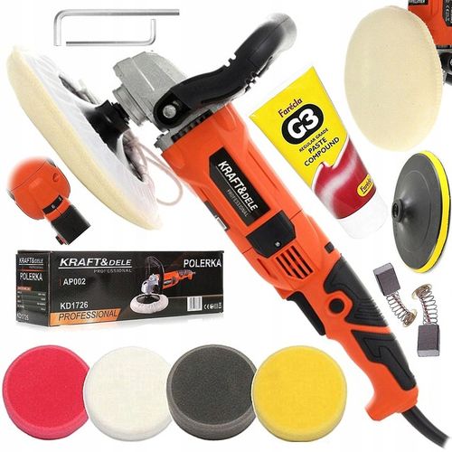 2 x POLERKA ELEKTRYCZNA 2600W z regulacją obrotów 500-3800 obr/min - Kraft& na Arena.pl