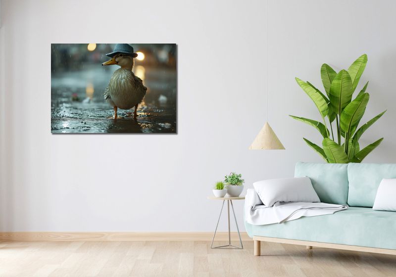 Obraz 100x70cm Kaczka w Kapeluszu zdjęcie 2