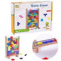 KLOCKI TETRIS UKŁADANKA Gra Logiczna DREWNIANA RAMKA