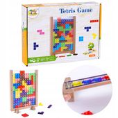KLOCKI TETRIS UKŁADANKA Gra Logiczna DREWNIANA RAMKA