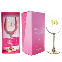 kieliszek do wina ze złotą nóżką " 30 " 500 ml