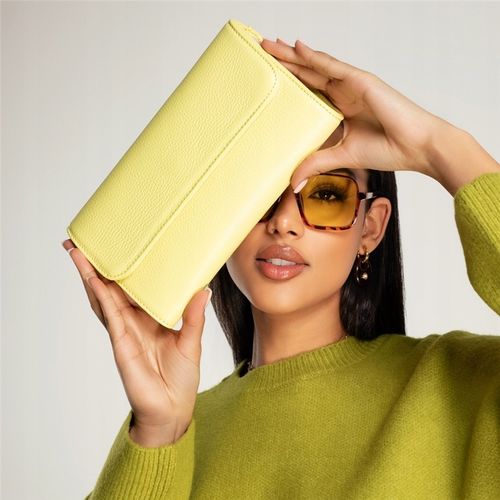 Kopertówka Damska Skóra Naturalna Elegancka Wyjściowa Pojemna Czarna E68 na Arena.pl