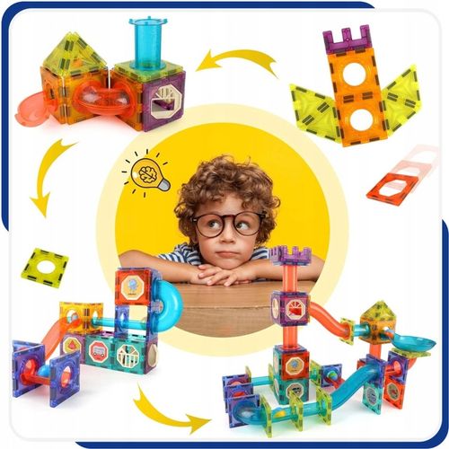 KLOCKI MAGNETYCZNE ŚWIĘCĄCE TOR KULKOWY KLOCKI KONSTRUKCYJNE KULODROM 202EL na Arena.pl