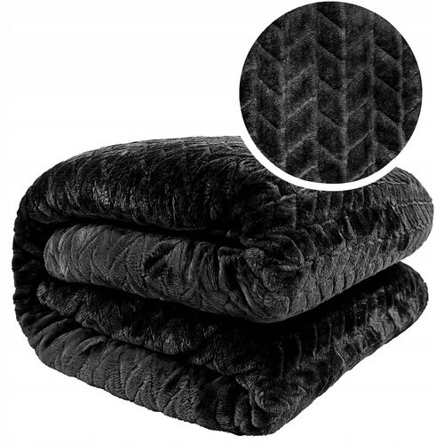 KOC GRUBY CIEPŁY na PREZENT NARZUTA DWUSTRONNA 200x220 cm FUERO CZARNY na Arena.pl