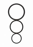 Flat Cock Ring Set - Black