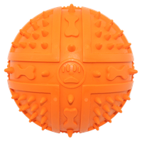 Zabawka dla psa piłka z kolcami i piszczałką pomarańczowa 9cm UNIQ PETS