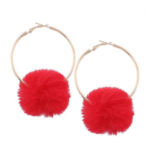 Kolczyki Koła Pompon Czerwone K632Cze na Arena.pl