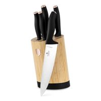 zestaw noży berlinger haus bh-2752 black rose w bloku bambusowym