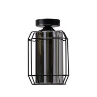 Sufitowa lampa salonowa Jonera czarna przydymiona drut
