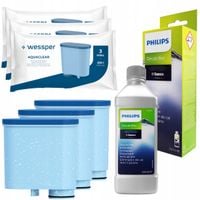 3x Wessper filtr do wody do ekspresu Philips Saeco + odkamieniacz Philips