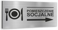 Tabliczka informacyjna przydzwiowa POMIESZCZENIE SOCJALNE aluminium SREBRNA