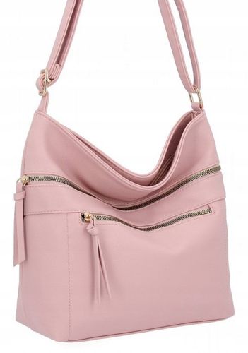 Herisson - torebka worek dwa zamki skóra ekologiczna pudrowy róż 1052L2083 na Arena.pl