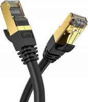 VEETOP KABEL ETHERNET RJ45 SIECIOWY CAT8 CZARNY 10m POZŁACANE STYKI
