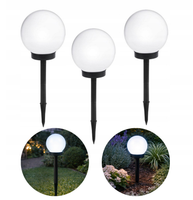 Lampa solarna ogrodowa zewnętrzna kula 3 sztuki ZESTAW ZIMNA BARWA