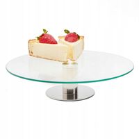 PATERA SZKLANA 30CM Tacka do ciast naczynie stołowe do tortów Omena Tadar