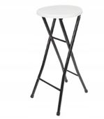 STOŁEK BAROWY HOKER BIAŁY WYSOKI DO JADALNI TABORET KUCHENNY SKŁADANY