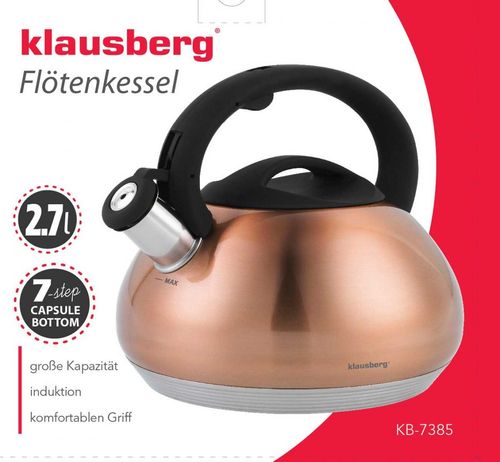 czajnik z gwizdkiem klausberg 2,7l kb-7385 copper na Arena.pl