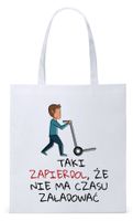 Dla Budowlańca Prezent Torba Eco Biała Shopper Z Nadrukiem Ze Zdjęciem