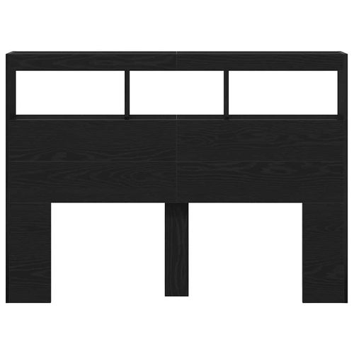 Zagłówek z półkami i LED, czarny dąb, 140x17x102 cm na Arena.pl