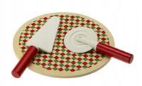 PIZZA DREWNIANY ZESTAW DO ZABAWY dla dzieci z AKCESORIAMI 20cm