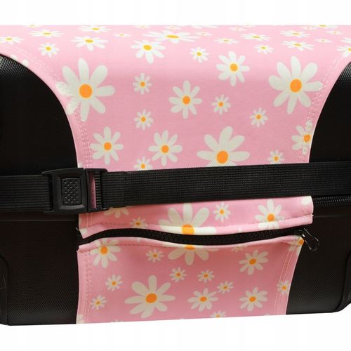 Elastyczny Pokrowiec różowy na walizkę Sillar z motywem kwiatu rozmiar M na Arena.pl