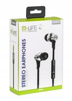 Słuchawki metalowe douszne M-Life Jack 3,5 mic