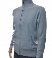 Klasyczny męski sweter półgolf ze stójką rozpinany XXL 2XL szary jasny