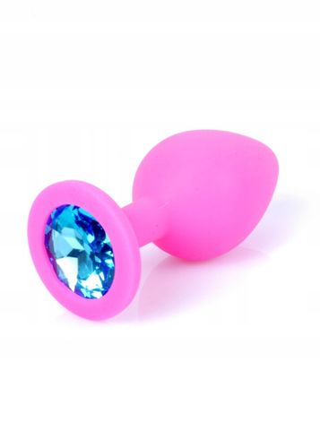 Silikonowy różowy korek Medium- Light Blue Diamond na Arena.pl