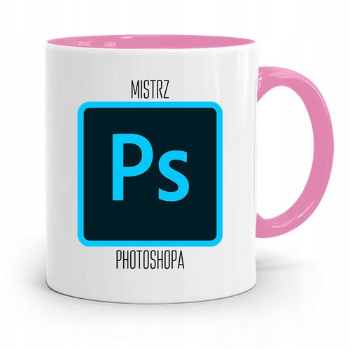 Kubek Różowy Prezent Dla Grafika Mistrz Photoshopa Z Nadrukiem Ze Zdjęciem na Arena.pl