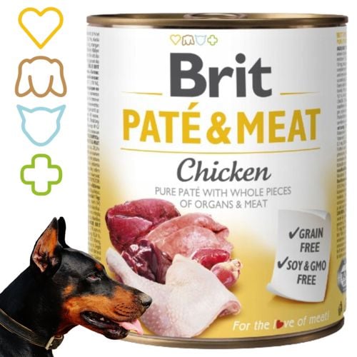 mokra karma dla psa z kurczakiem brit pate&meat chicken 800 g bezzbożowa na Arena.pl