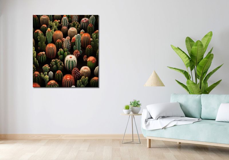 Obraz 90x100cm Ogród Kaktusów zdjęcie 2