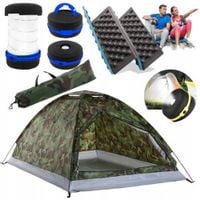 NAMIOT TURYSTYCZNY 3 OS. MORO MOSKITIERA LAMPKA BIWAKOWA MATA DO SIEDZENIA