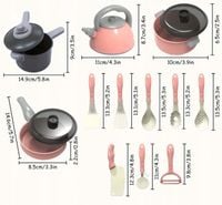 AKCESORIA KUCHENNE DLA DZIECI ZESTAW ZABAWEK GARNKI NACZYNIA SZTUĆĆE 61el.