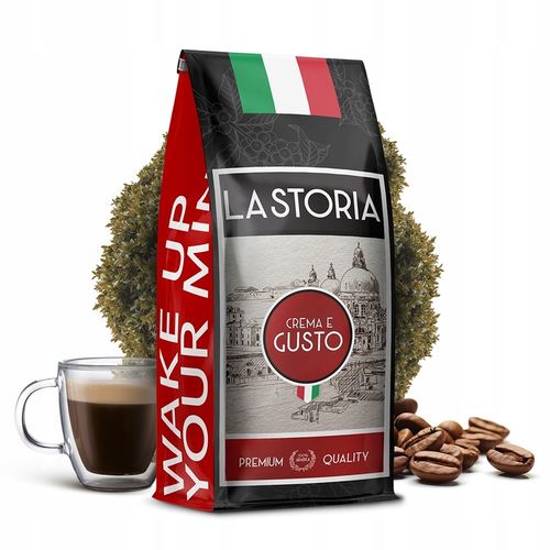 KAWA ZIARNISTA LA STORIA CREMA E GUSTO 1kg ŚWIEŻO PALONA - BLUE ORCA COFFEE na Arena.pl