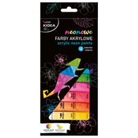 farby akrylowe neonowe 12 kolorów 12 ml kidea