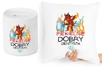 Dla Dentysty Zestaw Poduszka + Skarbonka Prezent Z Nadrukiem Ze Zdjęciem
