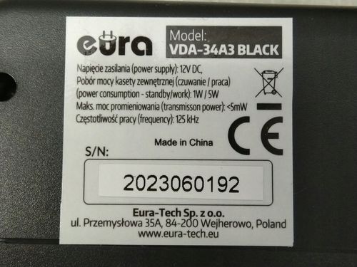 Wideodomofon EURA VDP-76A3 Czarny na Arena.pl