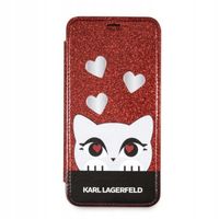 2 x Etui Karl Lagerfeld KLFLBKPXVDCRE iPhone X/XS red/czerwony book Valenti