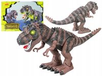 2X CHODZĄCY DINOZAUR NA BATERIE TYRANOZAUR BRĄZOWY