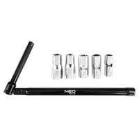 klucz do armatury łamany - 5 nasadek - t n02-446