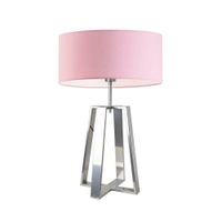 Lampka THOR abażur jasny różowy stelaż srebrny