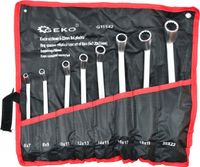 Geko Klucze oczkowe wygięte CrV 6-22mm zestaw 8el. płachta